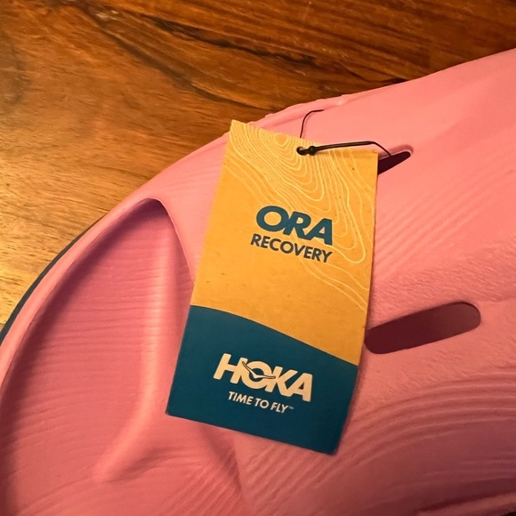 HOKA Men’s Pink/ blue Slide Recovery 3 Slide Sandals - Picture 8 of 9